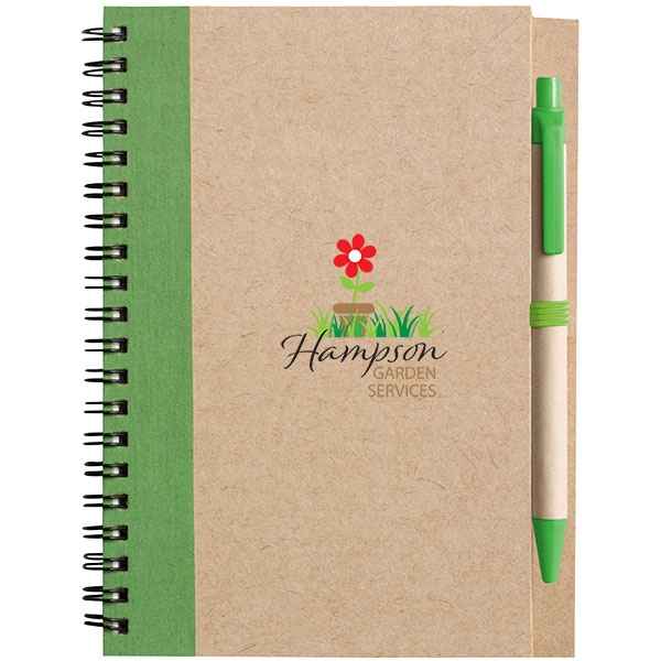 Eco Wirobound Notebook with Ballpen - 1 Colour