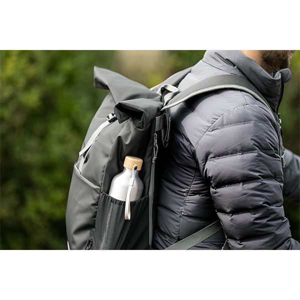 Aqua 15" GRS Recycled Water Resistant Roll-Top Bike Bag - 1 Colour