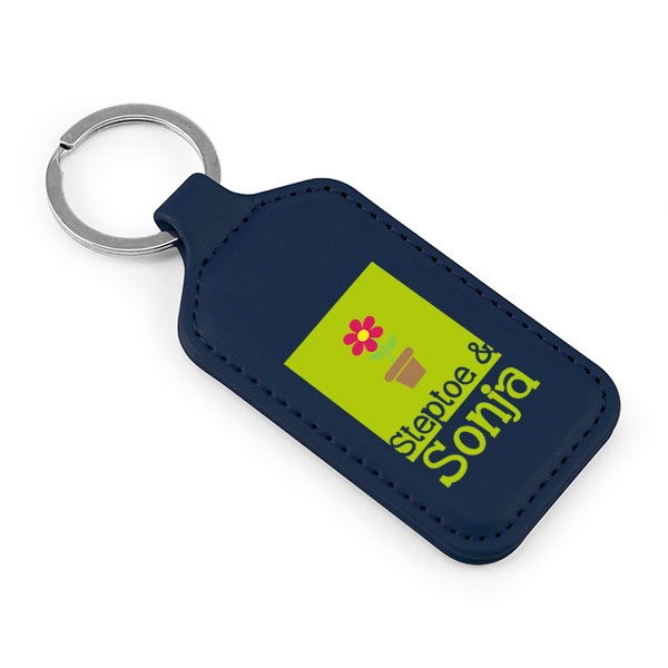 Porto rPET Rectangular Key Ring - Debossed