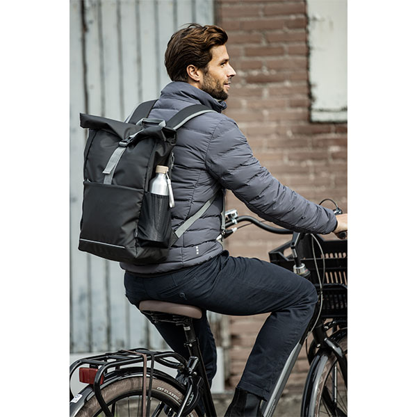 Aqua 15" GRS Recycled Water Resistant Roll-Top Bike Bag - 1 Colour