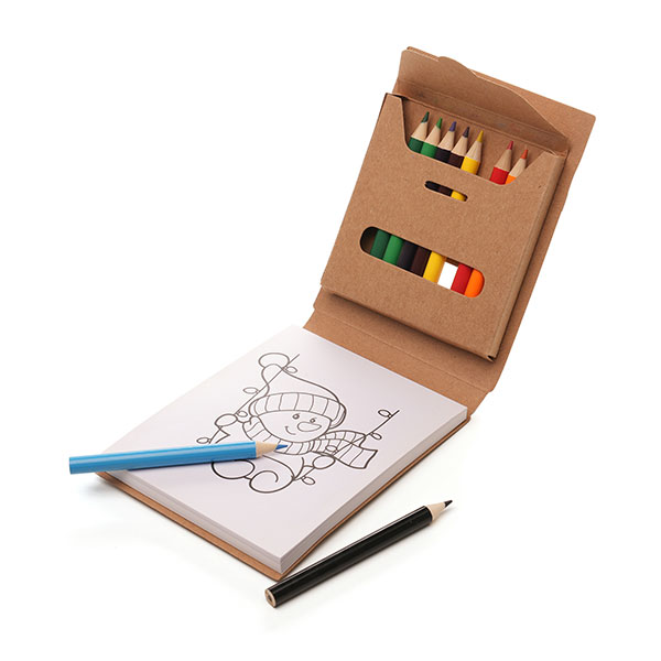2 in 1 Colouring Pad and Pencils